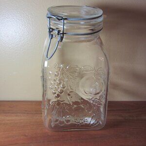 glass storage container angle neck natura italy farm's products (H176)